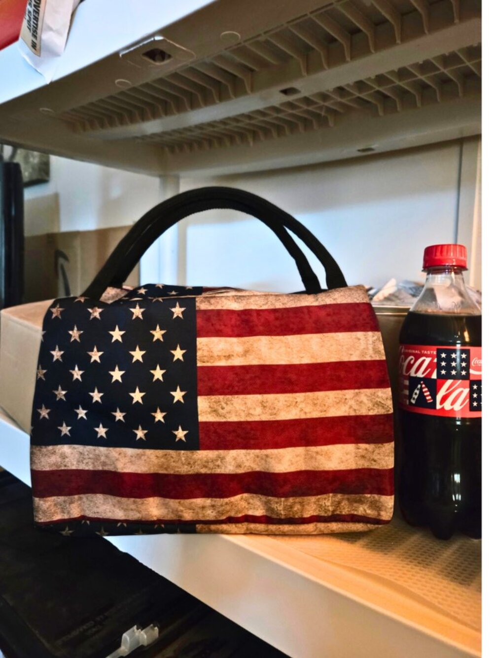 Vintage Stars & Stripes Insulated Lunch Bag – Reusable Cooler Tote - Picture 7 of 7